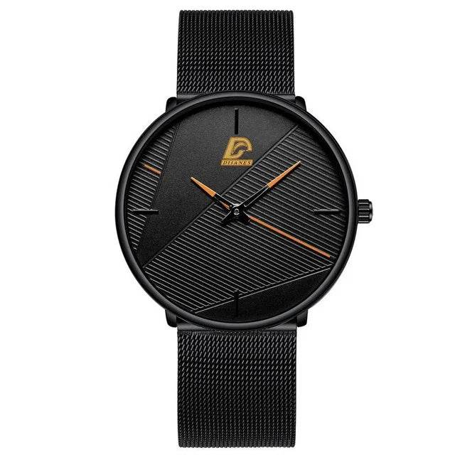 Fashion Mens Minimalist Watches Simple Men Business Ultra Thin Stainless Steel Mesh Belt Quartz Wrist Watch relogio masculino - Zonashopper Express
