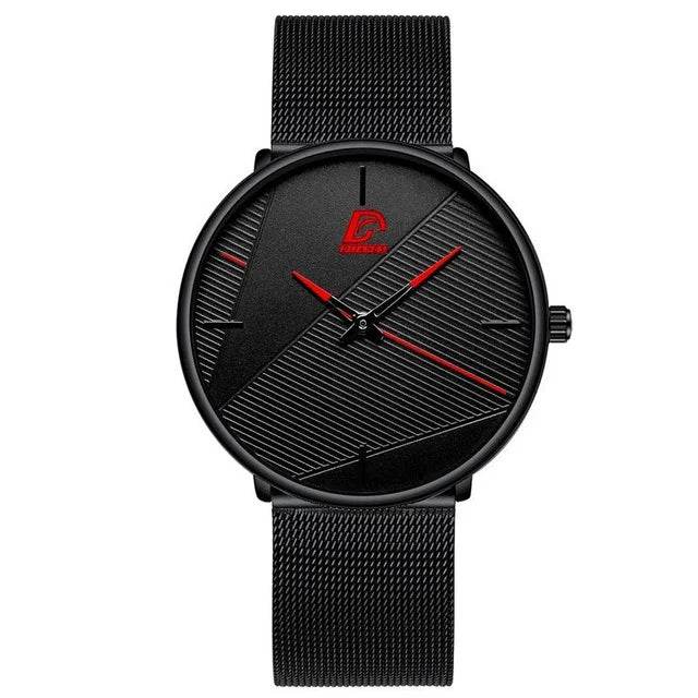 Fashion Mens Minimalist Watches Simple Men Business Ultra Thin Stainless Steel Mesh Belt Quartz Wrist Watch relogio masculino - Zonashopper Express