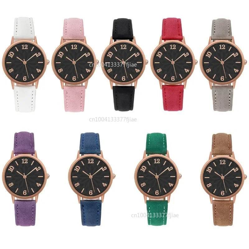 New Luxury Women's Watch Quartz Dial Digital Watch Frosted Leather Strap Ladies and Girls' Watch Reloj Para Dama Relojes - Zonashopper Express