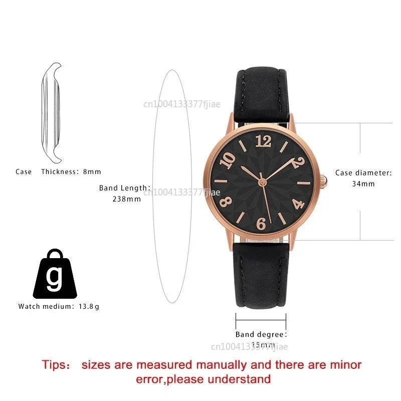 New Luxury Women's Watch Quartz Dial Digital Watch Frosted Leather Strap Ladies and Girls' Watch Reloj Para Dama Relojes - Zonashopper Express