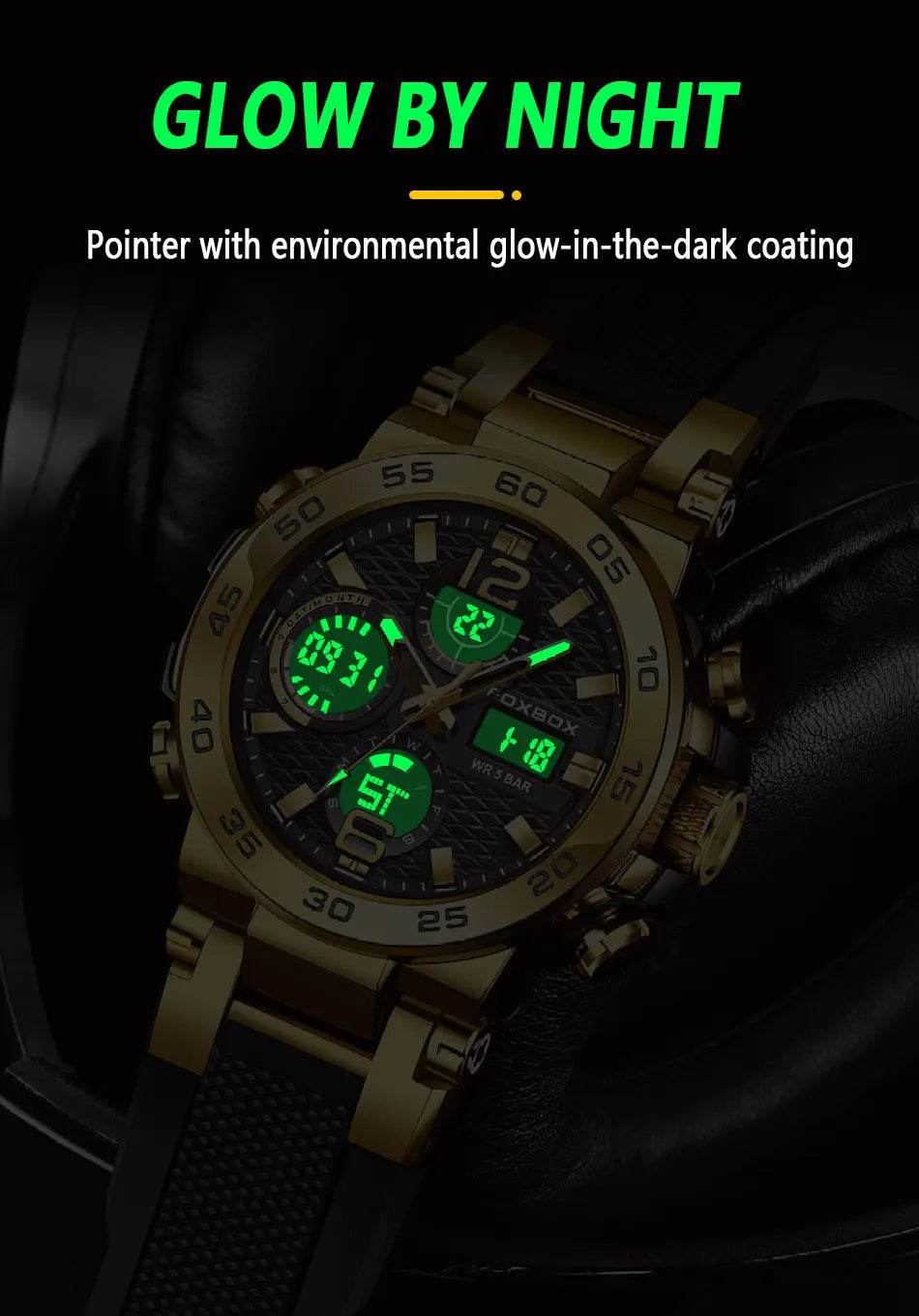 LIGE New Watches For Men 50M Waterproof Clock Alarm reloj hombre LCD Dual Display Wristwatch Quartz Military Sports Mens Watch - Zonashopper Express