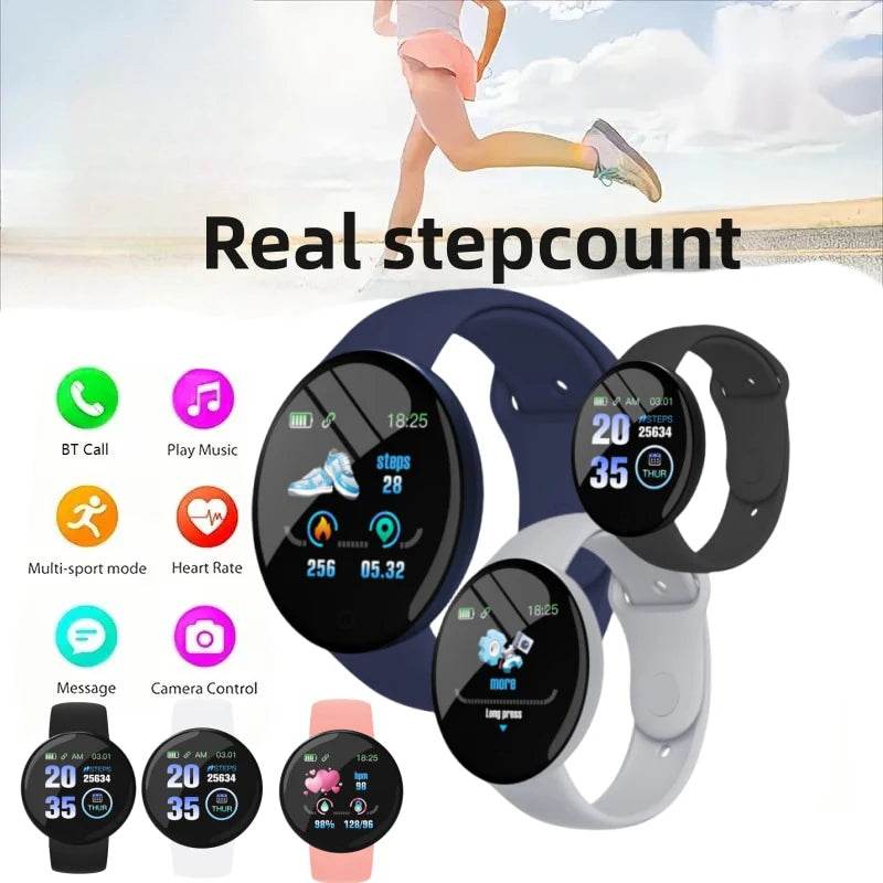 D18 Smart Watch Men Waterproof Smartwatch Women Kids Blood Pressure Monitor Fitness Tracker Watch Macaron Sport Bracelet Watches - Zonashopper Express