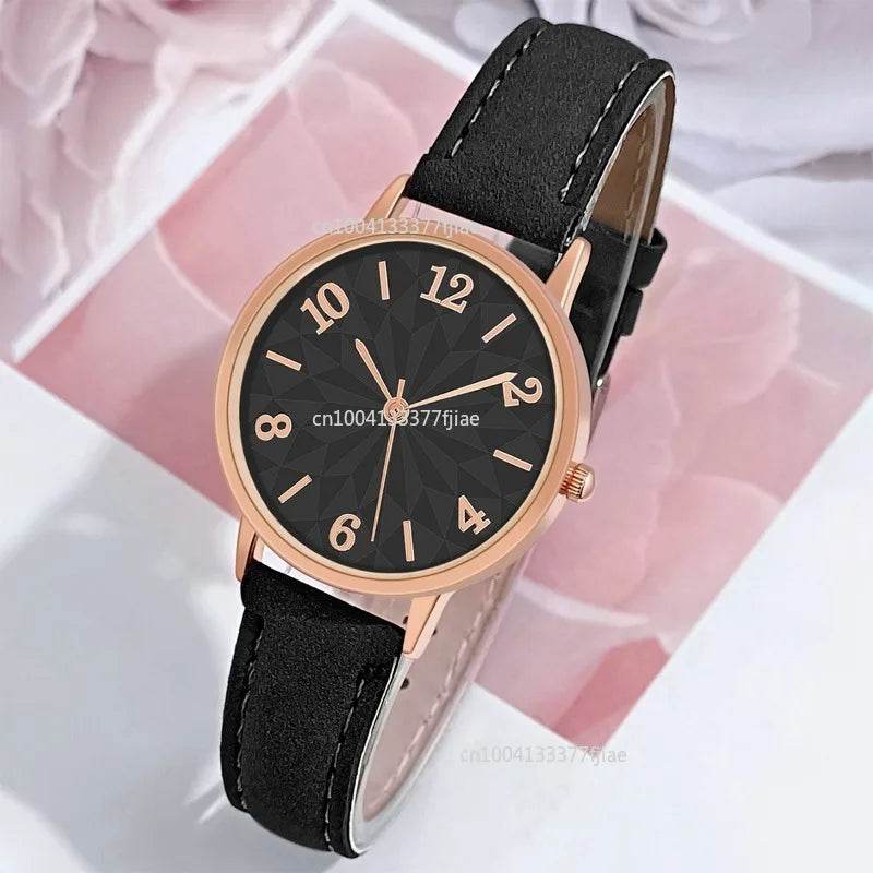 New Luxury Women's Watch Quartz Dial Digital Watch Frosted Leather Strap Ladies and Girls' Watch Reloj Para Dama Relojes - Zonashopper Express