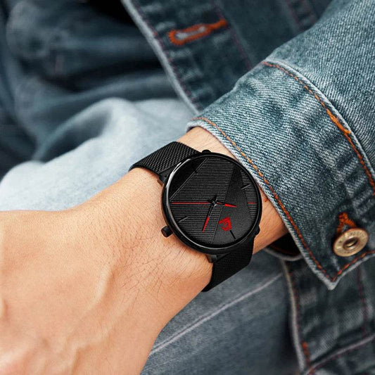 reloj hombre Watches Mens Minimalist Men's Fashion Ultra-thin Watch Simple Men Business Quartz Wristwatch relogio masculino - Zonashopper Express