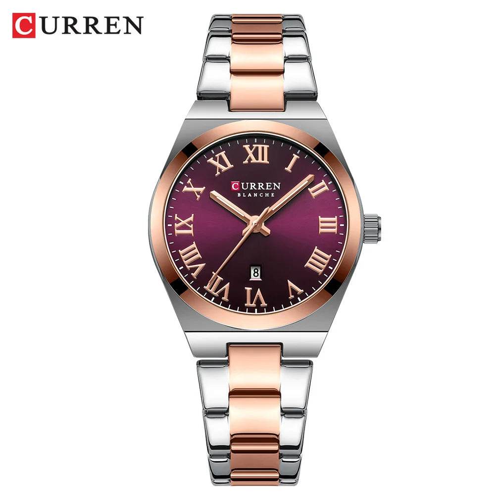 Curren 9095 watches for woman Simple Roman Dial Bracelet Purple Quart Watches for Lady Girl Fashion Brand relojes para damas - Zonashopper Express