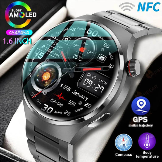 For HUAWEI Watch Pro GPS NFC Smart Watch Men 360*360 AMOLED Screen Heart rate Bluetooth Call IP68 Waterproof Man Smartwatch 2024 - Zonashopper Express