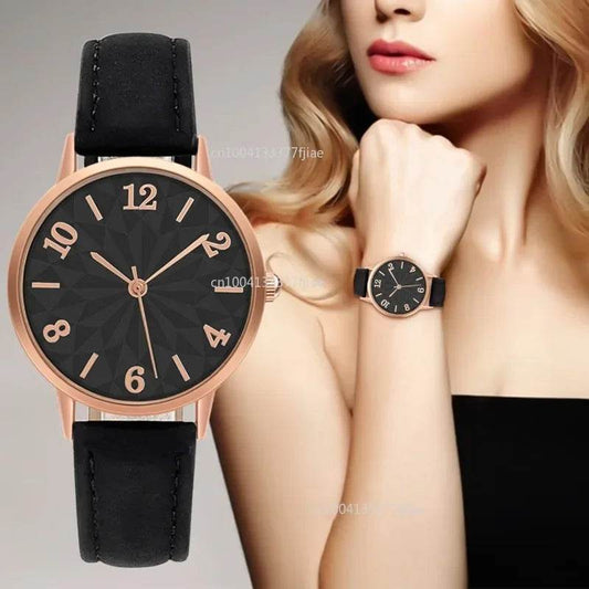 New Luxury Women's Watch Quartz Dial Digital Watch Frosted Leather Strap Ladies and Girls' Watch Reloj Para Dama Relojes - Zonashopper Express