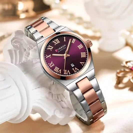 Curren 9095 watches for woman Simple Roman Dial Bracelet Purple Quart Watches for Lady Girl Fashion Brand relojes para damas - Zonashopper Express