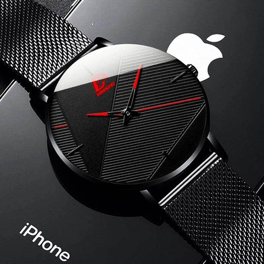 Fashion Mens Minimalist Watches Simple Men Business Ultra Thin Stainless Steel Mesh Belt Quartz Wrist Watch relogio masculino - Zonashopper Express