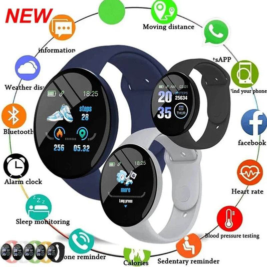 D18 Smart Watch Men Waterproof Smartwatch Women Kids Blood Pressure Monitor Fitness Tracker Watch Macaron Sport Bracelet Watches - Zonashopper Express