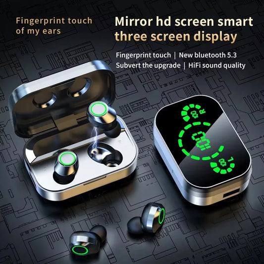 YD03 Wireless Bluetooth Earphones Headphones Outdoor Sport Headset 5.3 With Charging Bin Display Touch Control Earbuds for Muisc - Zonashopper Express